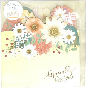 Z&Kゼットアンドケイ フラワー三つ折り色紙 クリーム 寄書き 32人用 62-209