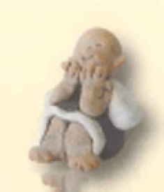 （和雑貨）手作りの陶人形 一休さん はにかみ 学習教材 教材