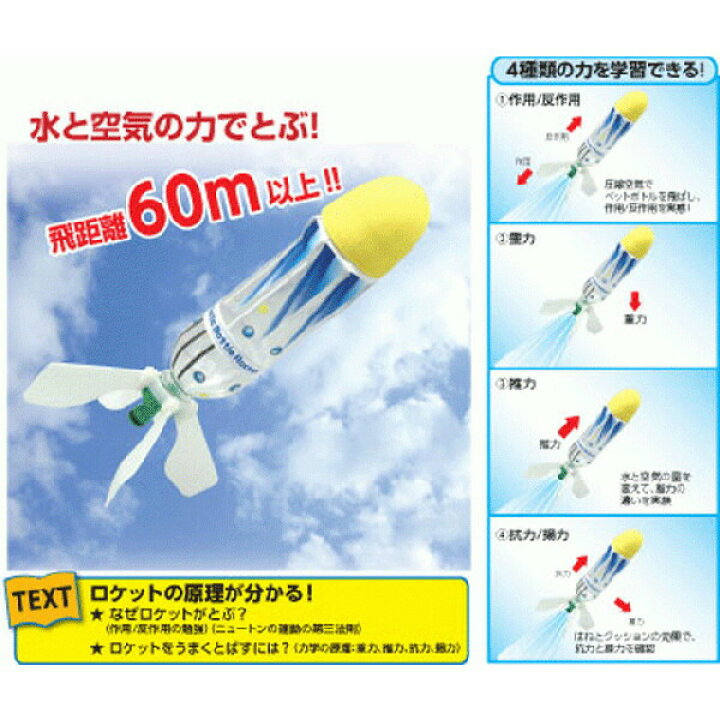 楽天市場 教材 理科実験 ペットボトルロケットがとぶしくみ 教材自立共和国