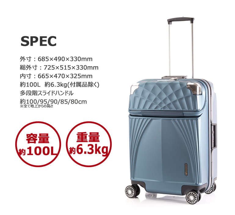 楽天市場】スーツケース キャリーケース 大型 LLサイズ トップオープン 