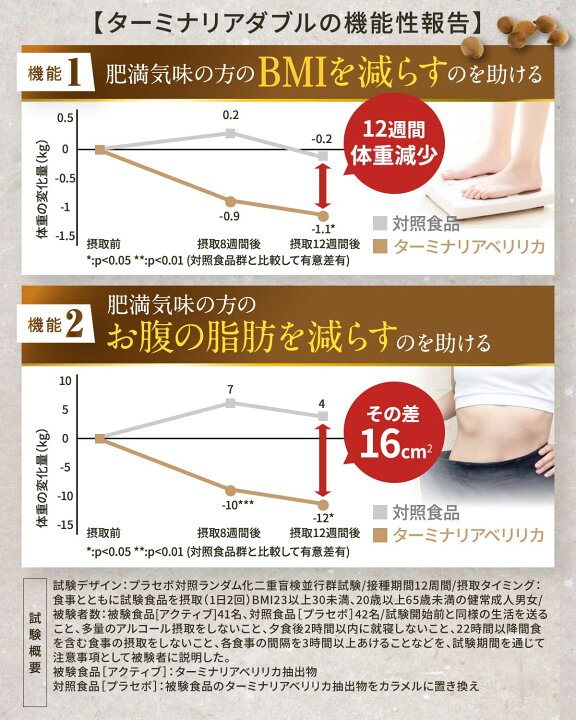 楽天市場】ターミナリア ダブル ダイエットサプリ BMI お腹の脂肪 血糖 