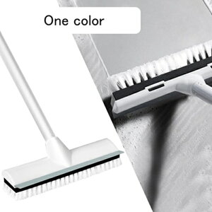デッキブラシ 2in1 水切りワイパー ベランダ 掃除用ブラシ タイルブラシ 屋外 室内 3段長さ伸縮 デッキブラシ 風呂掃除 耐久性MAX 浴室/風呂場/ベランダ/玄関/床/庭園/歩道用 掃除用品