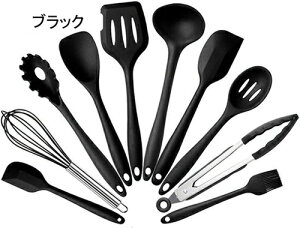 キッチンツールセット シリコン 調理器具 耐熱性製菓器具 ツール10点セットフライ返し おたま トング ヘラ トング 泡立て器 ブラシ スパチュラ ケーキ 泡立て器 調理道具 ベーキング (ブルー