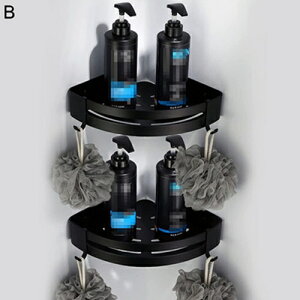 浴室用ラック キッチンラック 風呂 棚 北欧 洗面所収納 壁掛け棚 収納ラック シャワーラック 水切り 多機能 調味料棚 小物収納ラック 調味料ラック 小物置き (Color : B)