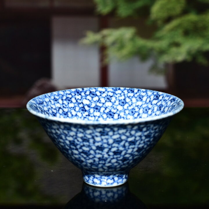 楽天市場】京焼 清水焼 陶あん 染付 小紋 盃（桜描詰 極小 青） : 京焼 