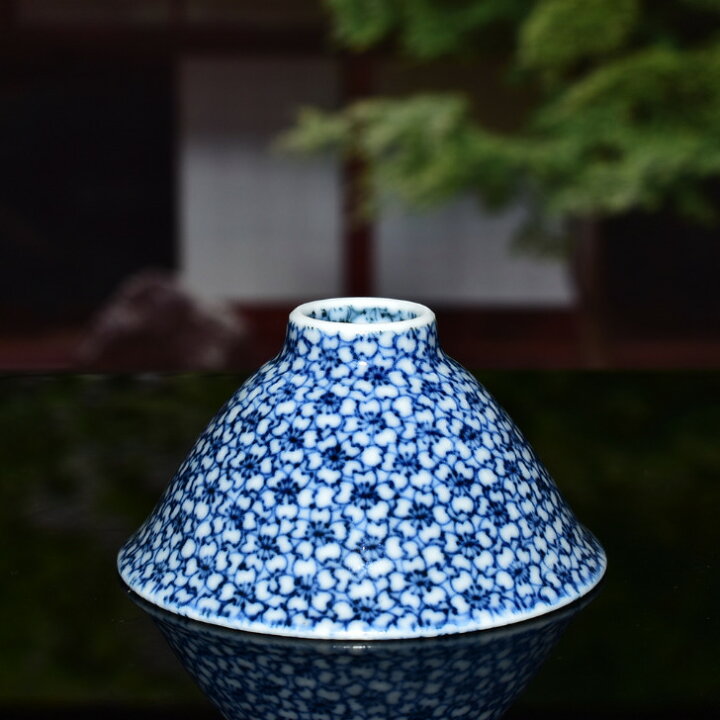 楽天市場】京焼 清水焼 陶あん 染付 小紋 盃（桜描詰 極小 青） : 京焼 