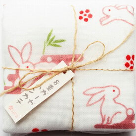 晒8重 ガーゼ ハンカチ うさぎ / 日本製 綿100％ 和柄 ガーゼハンカチ おしゃれ かわいい ギフト プチギフト プレゼント お年寄り 敬老 ふきん お口拭き ベビー ベビーケア 新生児 沐浴 幼児 和柄 お月見 月見