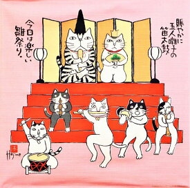 シャンタン 岡本肇 おひなさま 風呂敷 ふろしき フロシキ 綿 シャンタン 50cm 和雑貨 日本土産 タペストリー 玄関 雑貨 デコレーション ディスプレイ 壁 壁掛け 掛け軸 和風 インテリア 季節 四季 タペストリー用風呂敷 お土産 お弁当 かば丸 日本製