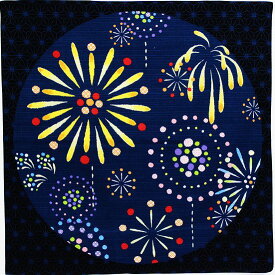 シャンタンさとうひろみ 花火 / 風呂敷 シャンタン 50cm 和雑貨 日本土産 タペストリー 玄関 雑貨 ディスプレイ 和風 インテリア 季節 四季 お土産 お弁当 日本製 夏飾り 布飾り 夜空 季節飾り 和雑貨 室内飾り 玄関飾り 華やか 涼感 かわいい 季節のしつらえ 夏の壁飾り
