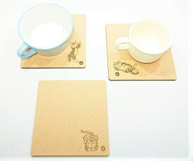 岡本肇 3枚組 かば丸 木製 Kabamaru / WOOD ティーマット / マット コースター コーヒー 紅茶 おしゃれ かわいい
