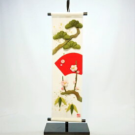 ことほぎのつづり 松竹梅 / 正月 置物 タペストリー コンパクト ちりめん 小さい 手作り 紙すき 手作り 押絵人形 飾り ミニ 可愛い 人気