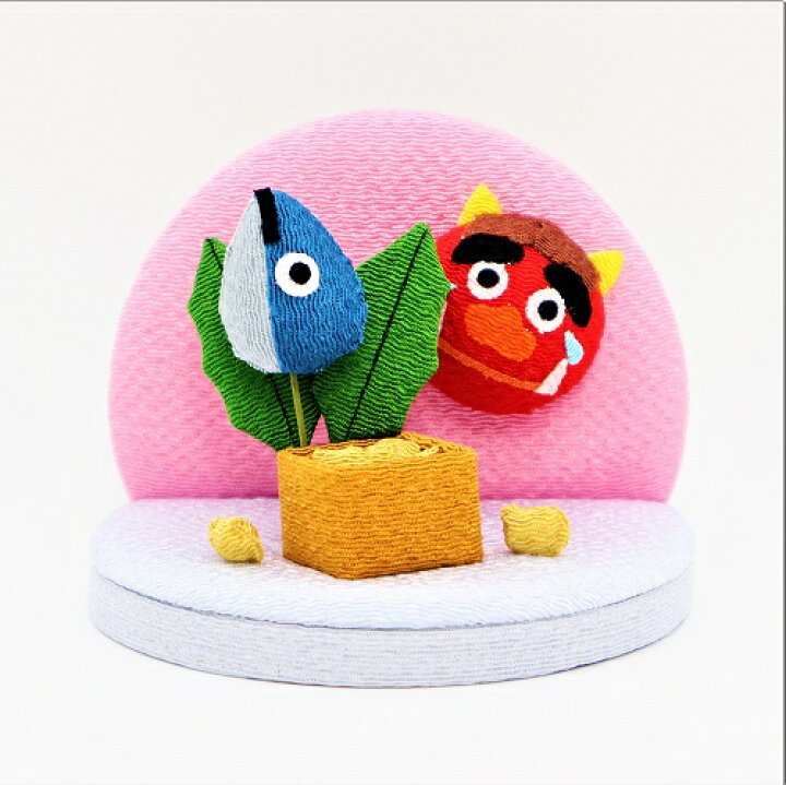 楽天市場 人形 節分 飾り 置物 恵方巻 玄関 二月飾り 2月 豆まき 鬼 おふくさん ちりめん コンパクト 月暦の飾り 和雑貨 京ぜんび