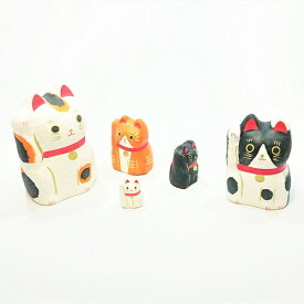 置物 コンパクト 手作り 室内 張り子 / はりこーシカ 招き猫 柄 / おしゃれ かわいい ミニ 小さい 人形 和雑貨 飾り