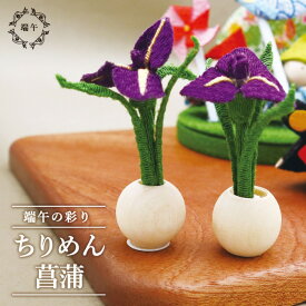 ちりめん菖蒲 / 端午 五月人形 パーツ コンパクト ちりめん 小さい 子ども 端午の節句 初夏 お祝い 贈り物 プレゼント 季節飾り 卓上飾り 五月飾り 和雑貨 玄関飾り リビング飾り 縁起物 伝統行事 しつらえ 省スペース かわいい 手作り 端午インテリア 和モダン 贈り物