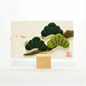 月次絵 つきなみえ 松 / 置物 和紙 コンパクト ちりめん 小さい 1月 紙すき 手作り ミニ 飾り人気 可愛い