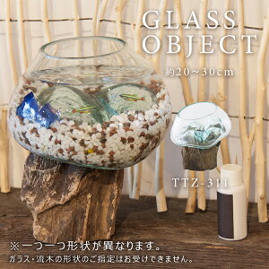ガラスオブジェ クリア グラスオブジェ オブジェ ガラス 流木 モダン テラリウム アクアリウム 花器 ディスプレイ ガラス フラワーポット 南国 フラワーベース メーカー直送品 東谷 TTZ-311