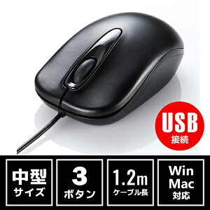 �L�����w���}�E�X �u���b�N 3�{�^������ USB Type-A �T�����T�v���C SANWA MA-R115BK
