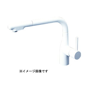 KVK シングルシャワー付混合栓 (eレバー・回転規制) マットホワイト KM6101VECM4