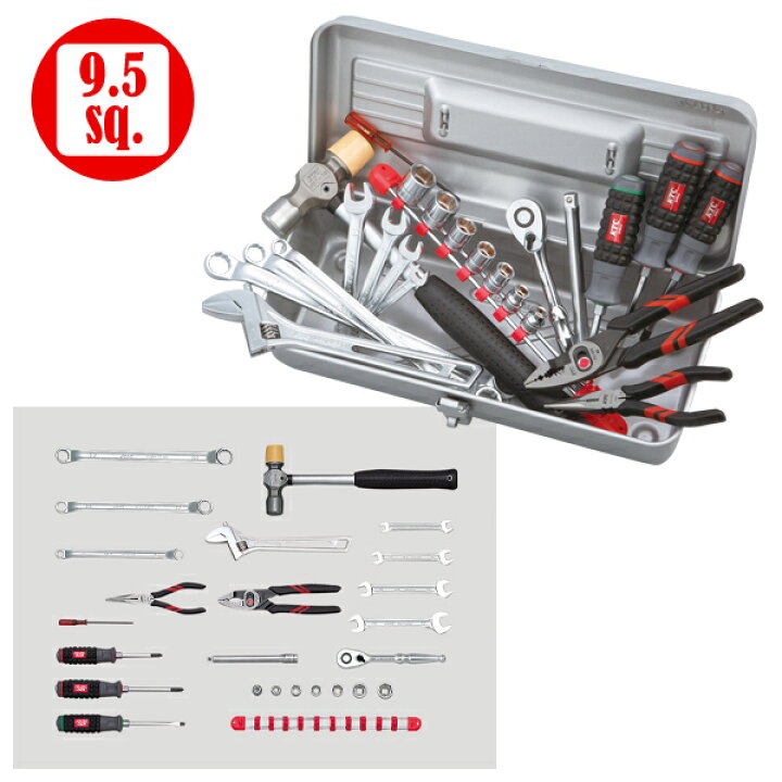 楽天市場】KTC SK3242S 9.5sq. 工具セット (片開きメタルケースタイプ 