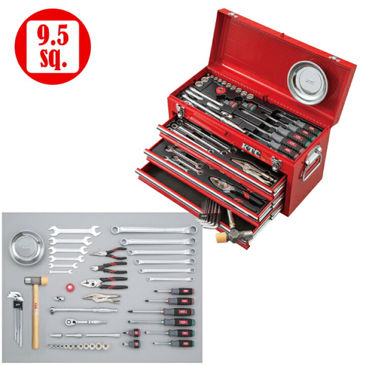 楽天市場】KTC SK3541BX 9.5sq. 工具セット (チェストタイプ) インチ 