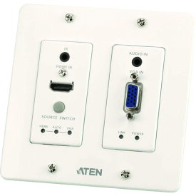 【送料別途】【直送品】ATEN ビデオ延長器/HDMI&VGA/壁埋込式USウォールプレート/4K対応(HDMI) VE2812UST