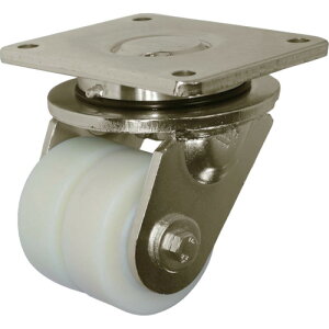 【送料別途】【直送品】シシク 低床重荷重用双輪キャスター 自在 100径 LSD-GSPO-100K