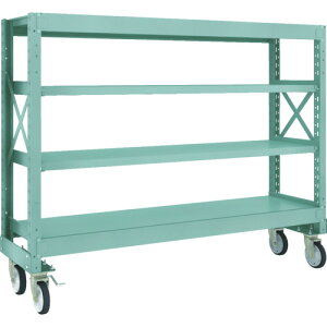 【送料別途】【直送品】TRUSCO R3型ボルト式中量棚W1800XD500XH1400 4段 Φ150 ゴムキャスター付 R3-4654-G150