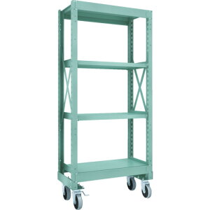 【送料別途】【直送品】TRUSCO R3型ボルト式中量棚W900XD500XH2000 4段 Φ150 ウレタンキャスター付 R3-6354-U150