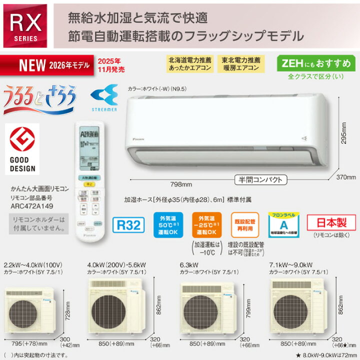 楽天市場】[S366ATRS-W] RXシリーズ うるさらX ダイキン ルーム 