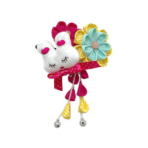 子供用 かんざし 髪飾り 七五三 ca-753-31 うさぎ ピンク つまみ細工 日本製