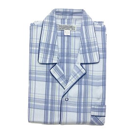 紳士用パジャマ 長袖長ズボン 綿100％ Lサイズ ブルー 日本製 シキボウ 2213b