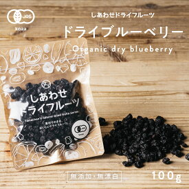 【お試し100g】オーガニック・ドライブルーベリー(100g/アメリカ産/無添加)爽やかな酸味と豊富なアントシアニンが特徴のブルーベリー。|ドライフルーツ 無添加 有機砂糖使用 有機ひまわり油使用 オーガニック 有機JAS認定 Natural dry blueberry dryfruit