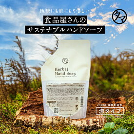 ハーバルリッチハンドソープ 250ml 泡タイプ【送料無料】肌にも地球にもやさしい食品屋さんのサステナブルハンドソープ｜詰替 詰め替え 消毒 手洗い