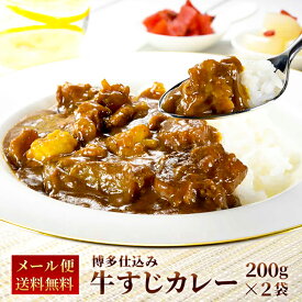 【クーポン配布中】＼美味しさお届け／ 楽天ランキング1位 累計20万食突破 牛すじ カレー 200g x 2パック レトルト カレー 常温保存 スパイス カレー ポイント消化 カレー粉 ギフト ご当地グルメ 詰め合わせ B級グルメ 業務用 グルメ