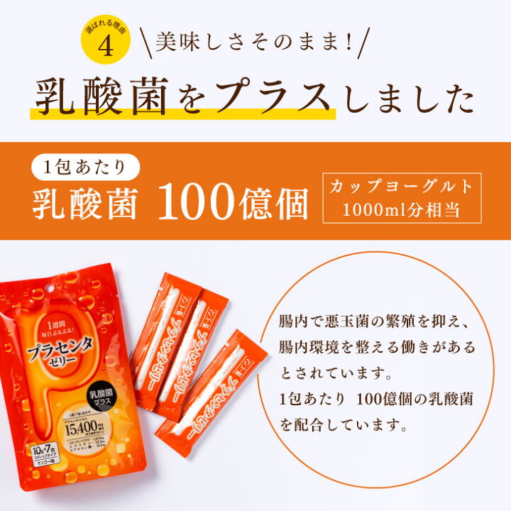 楽天市場】プラセンタ ゼリー 乳酸菌 プラス セット 7包×3袋セット 