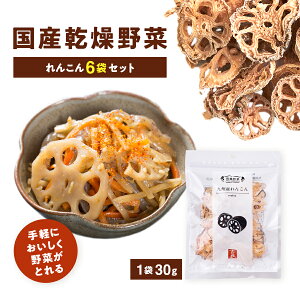 九州産乾燥野菜 れんこん 6袋セット お味噌汁にはもちろん ラーメン サラダ 炊き込みご飯にも◎【保存食 非常食 ローリングストック 備蓄 ドライベジ】吉良食品
