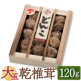 大玉どんこ 干ししいたけ 120g 木箱入 無農薬 国産 肉厚 どんこ 椎茸 無農薬 乾燥 シイタケ 原木栽培 干し椎茸 乾燥椎茸 きのこ 九州 お取り寄せ グルメ ギフト プレゼント 贈り物 送料無料 内祝い お祝い 御礼