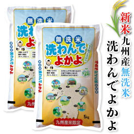 【令和7年産新米100％九州産】送料無料 無洗米 洗わんでよかよ10kg(5kg×2袋)【沖縄・北海道は別途送料プラス500円】