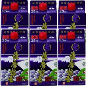 本格芋焼酎　紫薩摩富士25度900mlパック1ケース（6本）