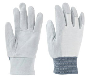 東和コーポレーション 革手袋 牛床革 105-A 甲メリヤス 455 フリー グレー 12双組　作業用革手袋