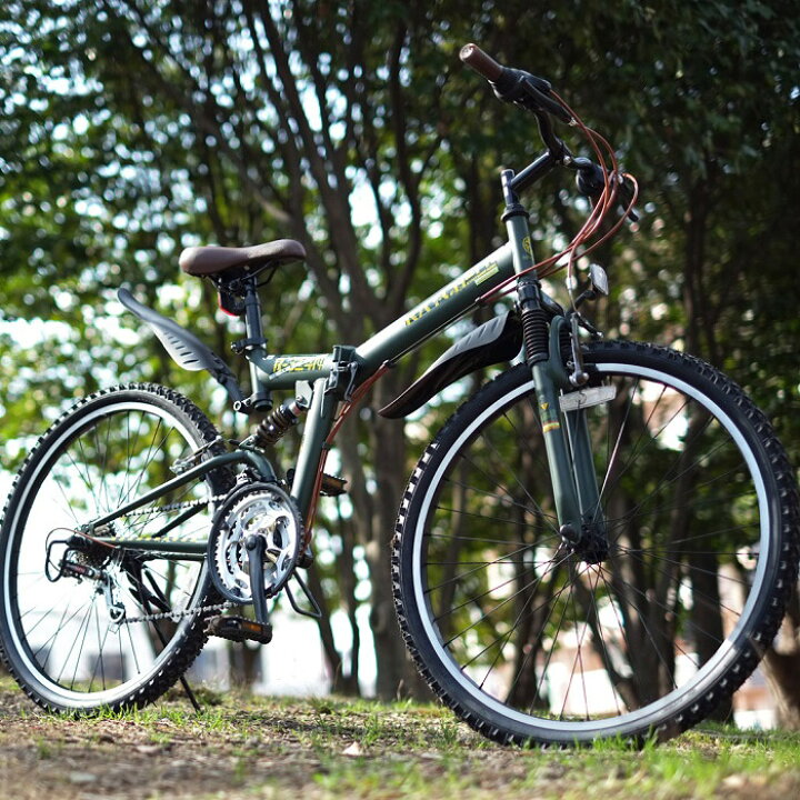 楽天市場】マウンテンバイク MTB ノーパンク 折りたたみ自転車 26 