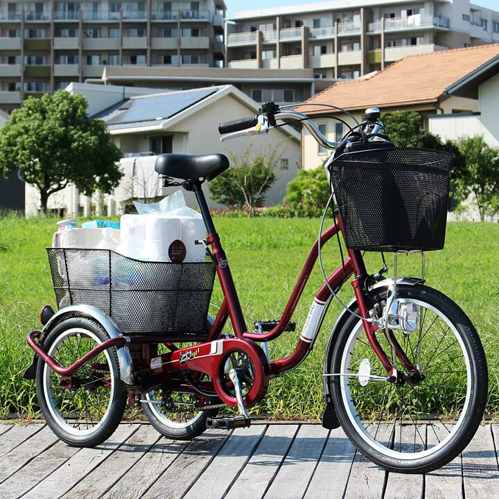 楽天市場】ノーパンク 三輪自転車 カギ ライト カゴ 付 20インチ 16 