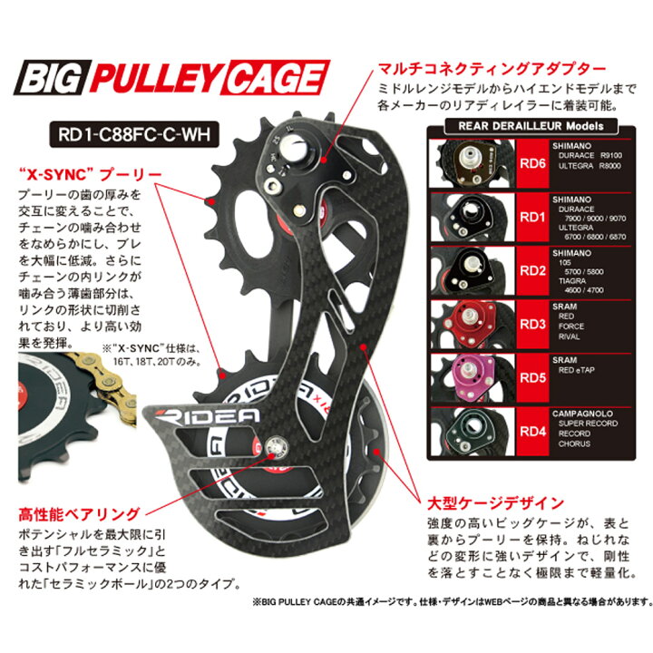 楽天市場】RIDEA リデア Rear Derailleur Cage RD1-C66FC-C ビッグ 