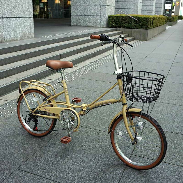 楽天市場】折りたたみ自転車 自転車 オートライト 20インチ シマノ6段 