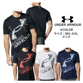 【メール便だと送料無料】アンダーアーマー 半袖シャツ UNDER ARMOUR UAテック ショートスリーブ Tシャツ エクストララージロゴ 1378362 | UA ビッグロゴ カジュアル メンズ 半袖 吸汗速乾 抗菌防臭 ルーズ シャツ トレーニング ジム バレーボール バスケットボール