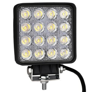POOPEE LED��Ɠ� 24V 12V �L�p 48W 16�A LED���[�N���C�g �A�E�g�h�A ���O��� �o�M�[ �I�t���[�h �g���b�N�p�i �ԊO�� �ȃG�l �h���h�o