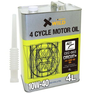 AZ (�G�[�[�b�g) �ԗp �G���W���I�C�� 4L 10W-40 SN �mCEC-003/�T�[�L�b�g�v���X] 100%���w������ �����ԗp ���[�^�[�I�C�� VHVI+�G�X�e���I�C�� 4�֗p 4T�I�C�� EG624