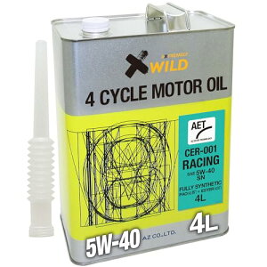 AZ(�G�[�[�b�g) �ԗp �G���W���I�C�� 4L 5W-40 SN 100%���w������ PAO+�G�X�e�� [CER-001/RACING AET] �����ԗp ���[�^�[�I�C�� 4�֗p ���[�V���O�I�C�� 4T�I�C�� EG814
