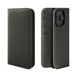 HANATORA for iPhone 16Pro �P�[�X �蒠�^ ���U�[ �I���[�u�O���[ PH-16Pro-OliveGray