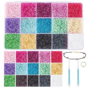 PH PandaHall 12000 r[Y| 2mm KX V[hr[Y 15F Jt KXr[Y ȃNtgr[Y ی` DIYpi Ntg |pi WG[p ANZT[p[c